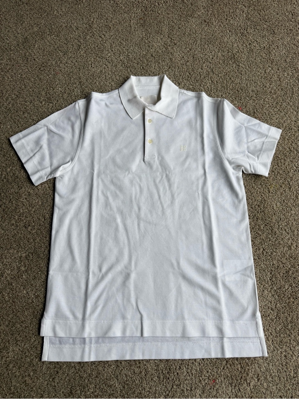 Givenchy White Short-Sleeve Polo with Subtle Logo